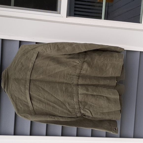 100% linen military utilityjacket great shape by inc internationa… - Picture 3 of 5
